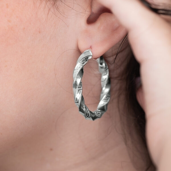 Pendientes Greca Plateada - Imagen 3